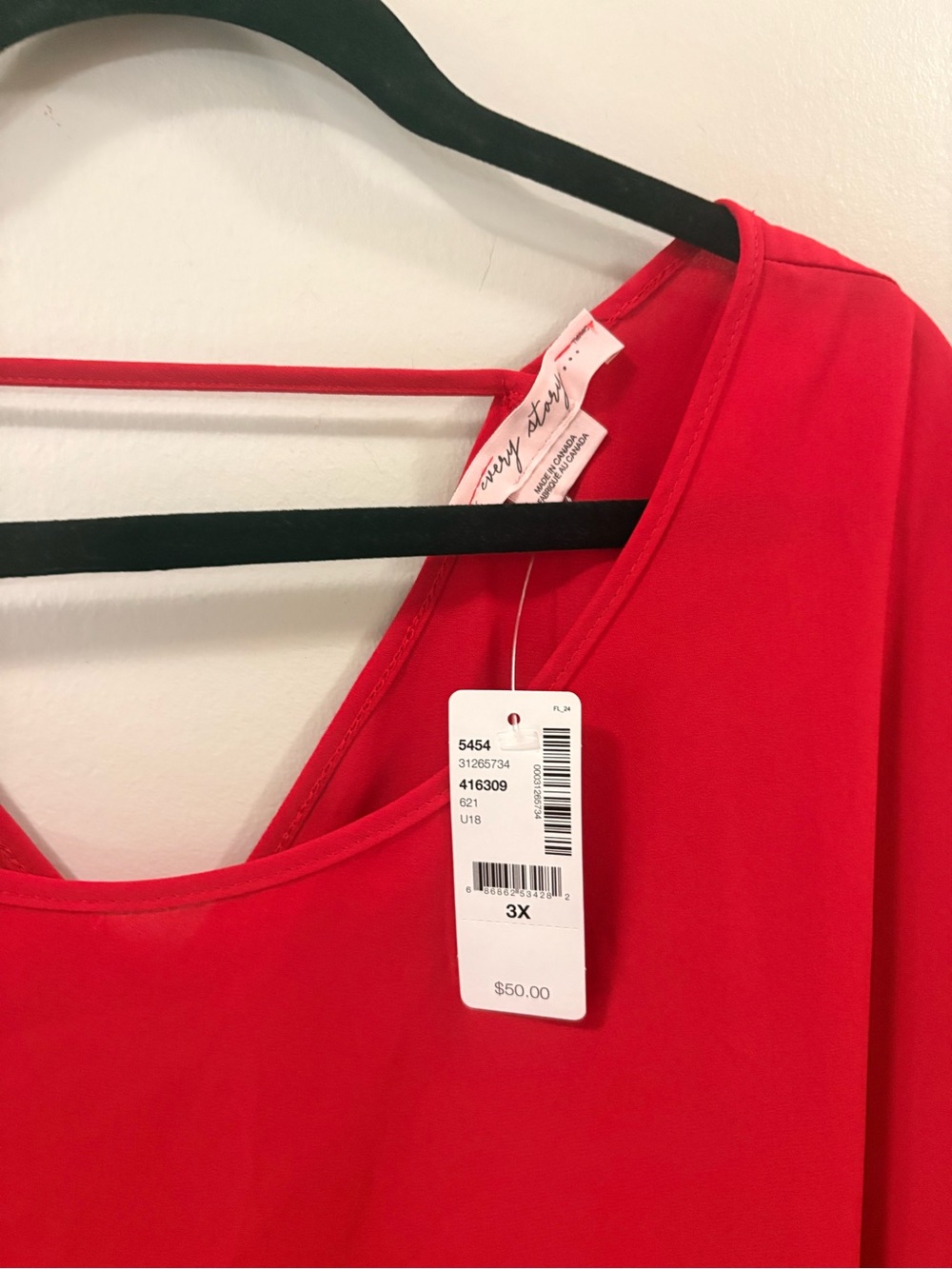 Penningtons Bright Red Ruffle Sleeve Blouse - Picture 3 of 3